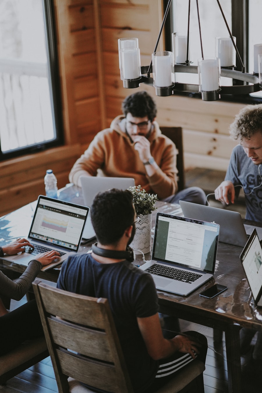 Employees working together in a modern office